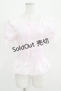 Angelic Pretty / シャーリングオフショルダーブラウス Free ピンク H-25-04-28-040-AP-BL-NS-ZH