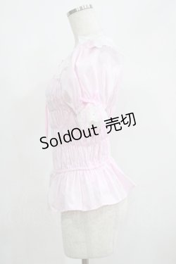 画像2: Angelic Pretty / シャーリングオフショルダーブラウス Free ピンク H-25-04-28-040-AP-BL-NS-ZH