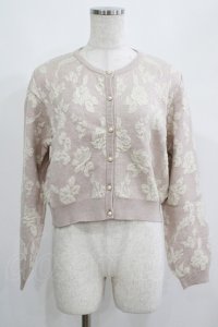 an another angelus / ローズふくれジャガードニットカーディガン Free PINK BEIGE H-25-04-28-043-CA-TO-NS-ZH