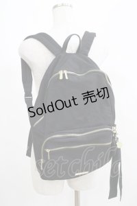 Maison de FLEUR / 撥水加工ポケットリボンリュック  ブラック H-25-04-28-053-LO-BG-NS-ZH