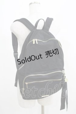 画像1: Maison de FLEUR / 撥水加工ポケットリボンリュック  ブラック H-25-04-28-053-LO-BG-NS-ZH
