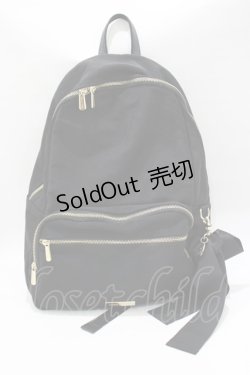 画像2: Maison de FLEUR / 撥水加工ポケットリボンリュック  ブラック H-25-04-28-053-LO-BG-NS-ZH