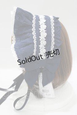 画像2: axes femme kawaii / メアリーハーフボンネット  ネイビー H-25-04-28-076-AX-AC-NS-ZH