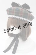 Amavel / Dolly Holidayリボン付ベレー帽  グリーン H-25-04-28-081-CA-AC-NS-ZH