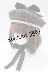 Amavel / Dolly Holidayリボン付ベレー帽  グリーン H-25-04-28-081-CA-AC-NS-ZH
