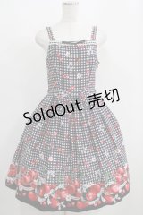 metamorphose / ギンガムチェリーはしごレースジャンパースカート Free ブラック H-25-04-28-011-ME-OP-NS-ZH