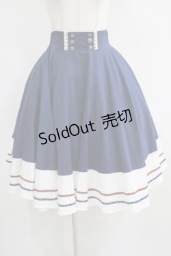 画像1: Favorite / ハイウエストダブルボタンの大人マリンスカート M ネイビー H-25-04-28-013-LO-SK-NS-ZH
