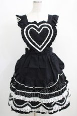 画像1: BABY,THE STARS SHINE BRIGHT / ハートエプロンスカート Free ブラック H-25-04-28-014-BA-OP-NS-ZH (1)