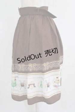 画像2: axes femme kawaii / レトロ喫茶ベルト付スカート M ブラウン H-25-04-28-017-AX-SK-NS-ZH