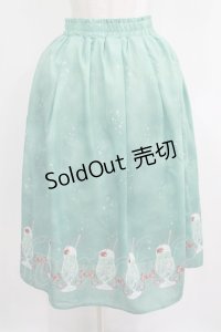 axes femme / クリームソーダ柄スカート M グリーン H-25-04-28-018-AX-SK-NS-ZH