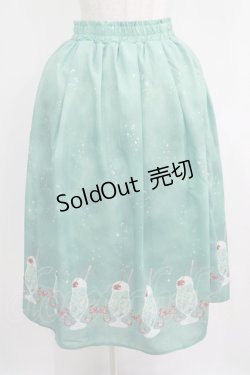 画像1: axes femme / クリームソーダ柄スカート M グリーン H-25-04-28-018-AX-SK-NS-ZH