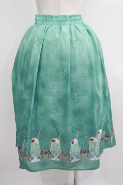 画像3: axes femme / クリームソーダ柄スカート M グリーン H-25-04-28-018-AX-SK-NS-ZH