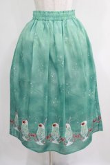 axes femme / クリームソーダ柄スカート M グリーン H-25-04-28-019-AX-SK-NS-ZH