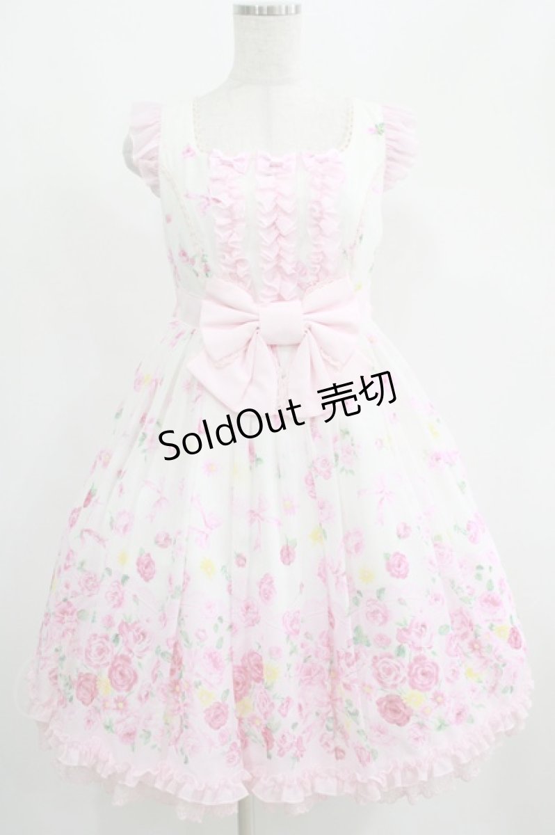 画像1: Angelic Pretty / Powder Roseフリルジャンパースカート Free シロ H-25-04-28-003-AP-OP-NS-ZH (1)