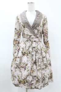 axes femme / ボタニカル柄カシュクールワンピース M ピンク H-25-04-29-048-AX-OP-NS-ZH