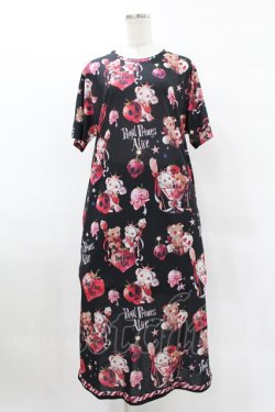 画像1: Royal Princess Alice / Skull Psycho Strawberry Spinコラボ カットソーワンピース Free ブラック H-25-04-29-049-LO-OP-NS-ZH