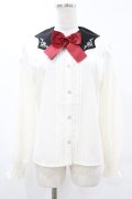 axes femme POETIQUE / リボン付きコウモリカラーブラウス M アイボリー H-25-04-29-057-AX-BL-NS-ZH