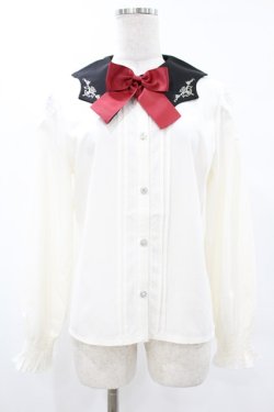 画像1: axes femme POETIQUE / リボン付きコウモリカラーブラウス M アイボリー H-25-04-29-057-AX-BL-NS-ZH