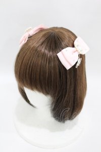 Lovely Tency / 眞白ありすコラボ/ビジューリボンクリップ  ピンク H-25-04-29-005-0-AC-NS-ZH