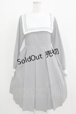 画像1: FLC / 皆方由衣コラボ/襟付きプリーツワンピース L グレー H-25-05-01-001-LO-OP-NS-ZH