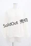 axes femme POETIQUE / フリル袖ドットドビーブラウス M 生成 H-25-05-01-044-AX-BL-YZ-ZH