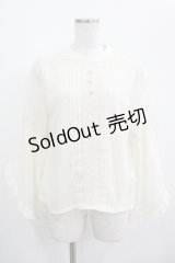 axes femme POETIQUE / フリル袖ドットドビーブラウス M 生成 H-25-05-01-044-AX-BL-YZ-ZH