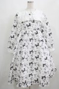 Lovely Tency / 眞白ありすコラボ/リボンプリントワンピース L オフ H-25-05-01-005-GO-OP-NS-ZH