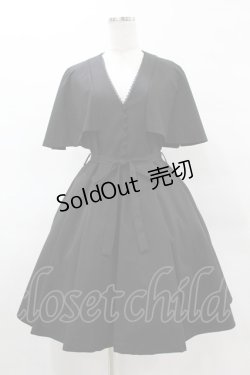 画像1: Sheglit / "Priere"ケープショートワンピース M 黒 H-25-05-01-1037-EL-OP-KB-ZH