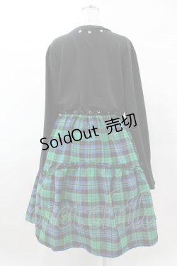 画像2: NieR Clothing / チェック切替ワンピース F 黒×緑 H-25-05-01-1039-PU-OP-KB-ZH