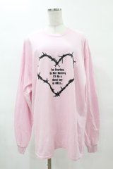 MILKBOY / DESTROY MY HEART L.S. TEE L ライトピンク H-25-05-01-1046-MB-TO-KB-ZH
