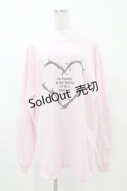 画像1: MILKBOY / DESTROY MY HEART L.S. TEE L ライトピンク H-25-05-01-1046-MB-TO-KB-ZH