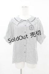 NieR Clothing / ギンガムチェックフリル襟ブラウス F 黒×白 H-25-05-01-1049-PU-BL-KB-ZH