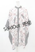 Drug Honey / 欺瞞の狐面柄ドルマンシャツ  白×黒 H-25-05-01-1050-PU-BL-KB-ZH