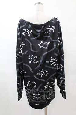 画像2: NieR Clothing / 総柄プリントカットソー F 黒 H-25-05-01-1055-PU-TO-KB-ZH