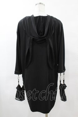 画像2: NieR Clothing / うさ耳ロゴパーカー F 黒 H-25-05-01-1056-PU-TO-KB-ZH