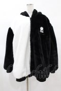 NieR Clothing / 超ふわもこ2WAY OFF-SHOULDER TWO-TONE OUTER F 黒×白 H-25-05-01-1060-PU-CO-KB-ZH