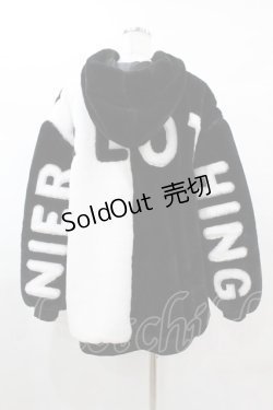 画像2: NieR Clothing / 超ふわもこ2WAY OFF-SHOULDER TWO-TONE OUTER F 黒×白 H-25-05-01-1060-PU-CO-KB-ZT-C033