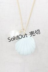 Q-pot. / シェルマカロンネックレス  サックス H-25-05-01-1017-QP-AC-KB-ZH