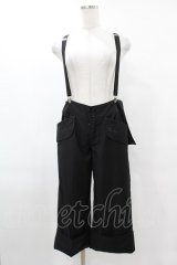 BPN / サス付き蝙蝠フラップハーフパンツ M 黒 H-25-05-01-1022-GO-PA-KB-ZH
