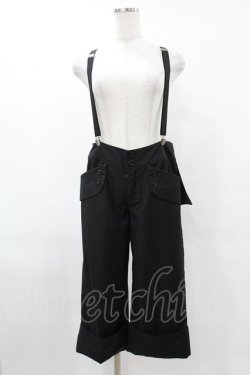 画像1: BPN / サス付き蝙蝠フラップハーフパンツ M 黒 H-25-05-01-1022-GO-PA-KB-ZH