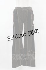 Ozz On / パッチワーク切替パンツ  茶 H-25-05-01-1024-OO-PA-KB-ZH
