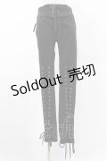 LISTEN FLAVOR / レースアップスキニーパンツ F 黒 H-25-05-01-1031-PU-PA-KB-ZH