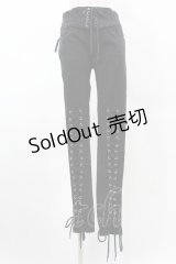LISTEN FLAVOR / レースアップスキニーパンツ F 黒 H-25-05-01-1031-PU-PA-KB-ZH