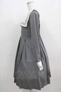 画像2: FLC / 皆方由衣コラボ/襟付きプリーツワンピース L グレー H-25-05-01-001-LO-OP-NS-ZH