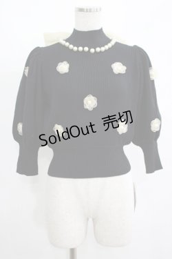 画像1: Swankiss / DR flower summer knit Free ブラック H-25-05-01-059-CA-TO-NS-ZH