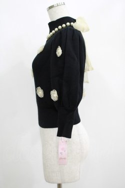 画像2: Swankiss / DR flower summer knit Free ブラック H-25-05-01-059-CA-TO-NS-ZH