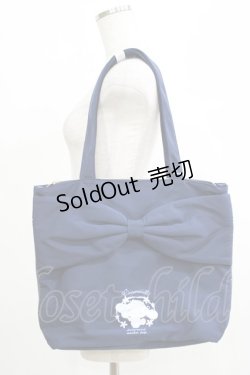 画像1: m petit by misako / サンリオキャラクターズコラボ シナモロール リボントート  ネイビー H-25-05-01-063-LO-BG-NS-ZH