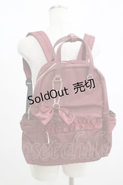 画像1: m petit by misako / チャーム付きリュック  ボルドー H-25-05-01-067-LO-BG-NS-ZH