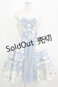 axes femme kawaii / アンティークローズ柄ジャンパースカート M アイボリー/サックス H-25-05-01-007-AX-OP-NS-ZH