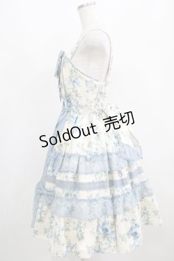 画像2: axes femme kawaii / アンティークローズ柄ジャンパースカート M アイボリー/サックス H-25-05-01-007-AX-OP-NS-ZH